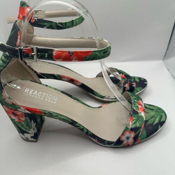 Kenneth Cole Reaction Lolita Floral Block Heel Sandals Size 8 - Picture 11 of 14